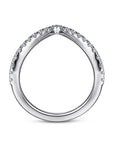 white gold  ring with small diamonds on a white background- shank view