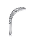 white gold diamond curved band side view on a white background
