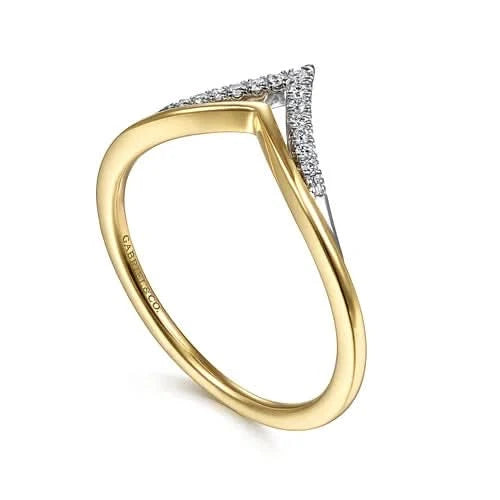 Gabriel & Co Diamond-Top Chevron Ring - Skeie's Jewelers