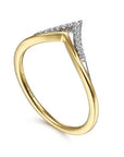 Gabriel & Co Diamond-Top Chevron Ring - Skeie's Jewelers