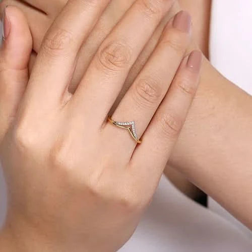 Gabriel & Co Diamond-Top Chevron Ring