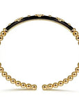 Gabriel & Co Black Enamel Diamond Bujukan Motif Bangle - Skeie's Jewelers