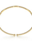 Gabriel & Co. Simple Gold Bujukan Bead Open Bangle - Skeie's Jewelers