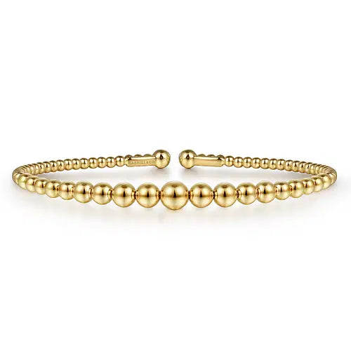 Gabriel & Co. Bujukan Graduated Bead Open Bangle - Skeie's Jewelers