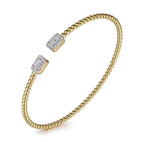 Gabriel & Co Bujukan Baguette-Halo Bangle - Skeie's Jewelers