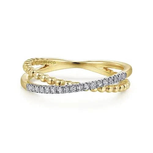 Gabriel & Co Diamond-Crossed Bujukan Ring - Skeie's Jewelers