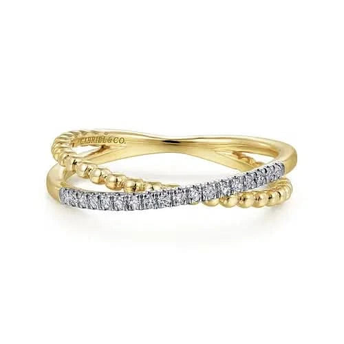 Gabriel & Co Diamond-Crossed Bujukan Ring