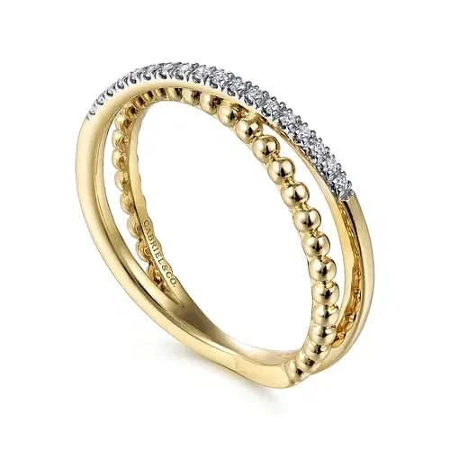 Gabriel & Co Diamond-Crossed Bujukan Ring