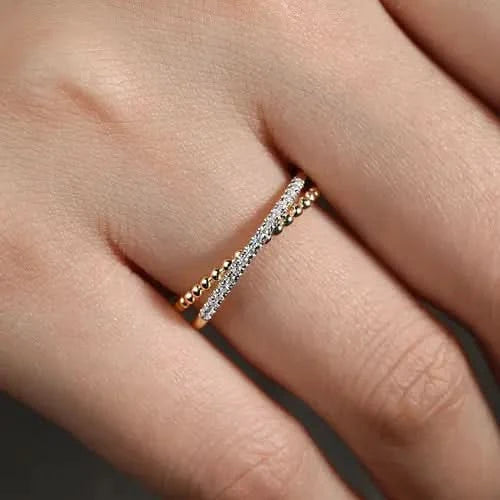 Gabriel & Co Diamond-Crossed Bujukan Ring