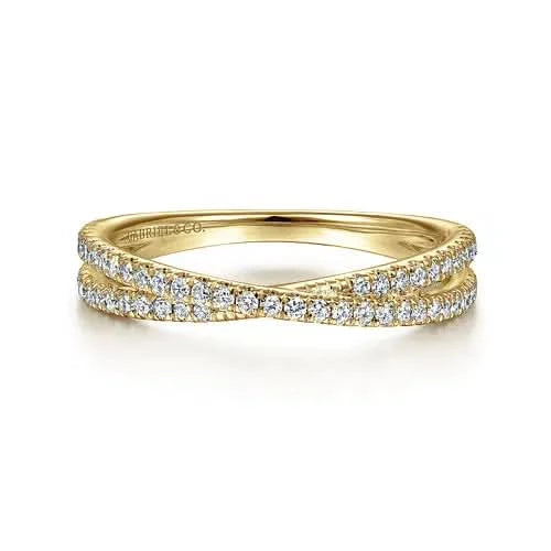 Gabriel & Co Diamond-Line Crossover Ring - Skeie's Jewelers