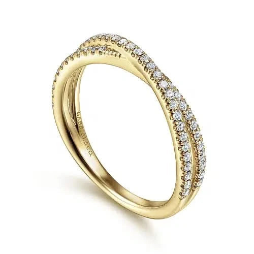 Gabriel & Co Diamond-Line Crossover Ring - Skeie's Jewelers
