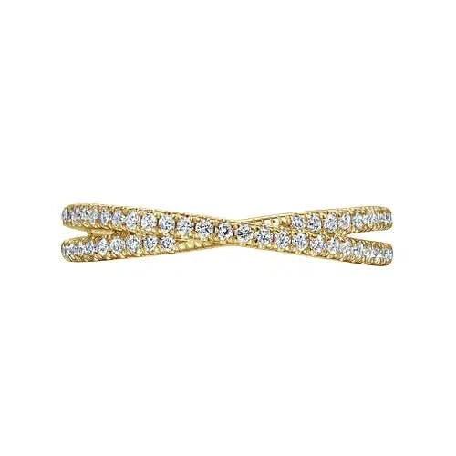 Gabriel & Co Diamond-Line Crossover Ring - Skeie's Jewelers