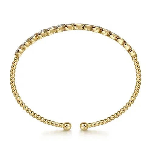 Gabriel & Co Marquise Milgrain Diamond Cuff Bracelet - Skeie's Jewelers