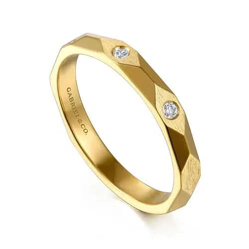 Gabriel & Co. Diamond-Cut Gold Stacking Ring - Skeie's Jewelers