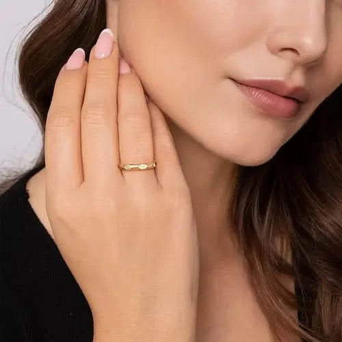Gabriel & Co. Diamond-Cut Gold Stacking Ring - Skeie's Jewelers