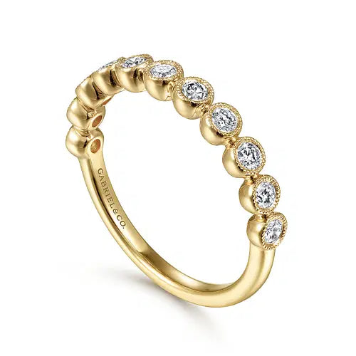 Gabriel & Co. Milgrain Bezel-Set Eternity Band - Skeie's Jewelers