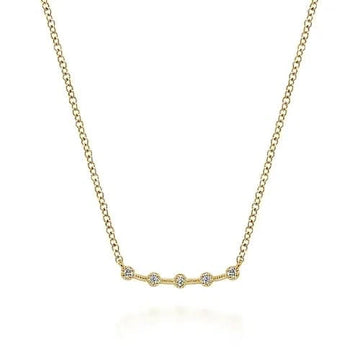 Gabriel & Co Diamond-Station Curved Bar Necklace