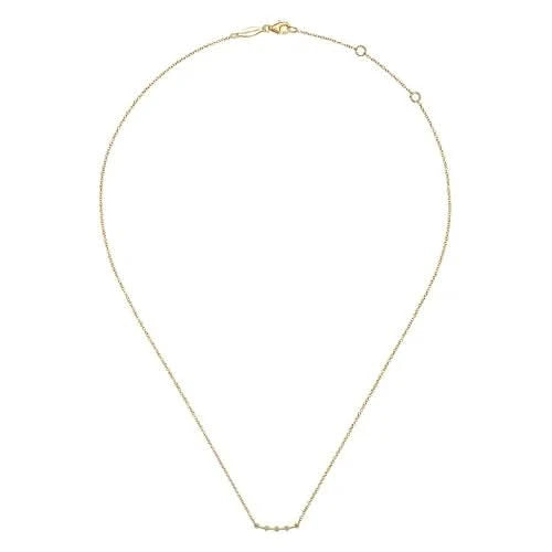 Gabriel &amp; Co Diamond-Station Curved Bar Necklace - Skeie's Jewelers