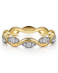 Gabriel & Co Gold and Diamond Notch Ring - Skeie's Jewelers