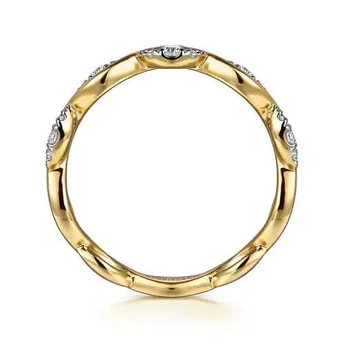 Gabriel & Co Gold and Diamond Notch Ring - Skeie's Jewelers