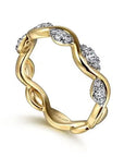 Gabriel & Co Gold and Diamond Notch Ring - Skeie's Jewelers
