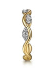 Gabriel & Co Gold and Diamond Notch Ring - Skeie's Jewelers