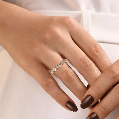 Gabriel & Co Gold and Diamond Notch Ring - Skeie's Jewelers