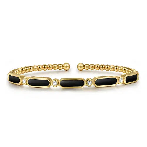 Gabriel &amp; Co. Gemstone and Bezel-Set Diamond Bujukan Bangle - Skeie&#39;s Jewelers