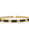 Gabriel & Co. Gemstone and Bezel-Set Diamond Bujukan Bangle - Skeie's Jewelers