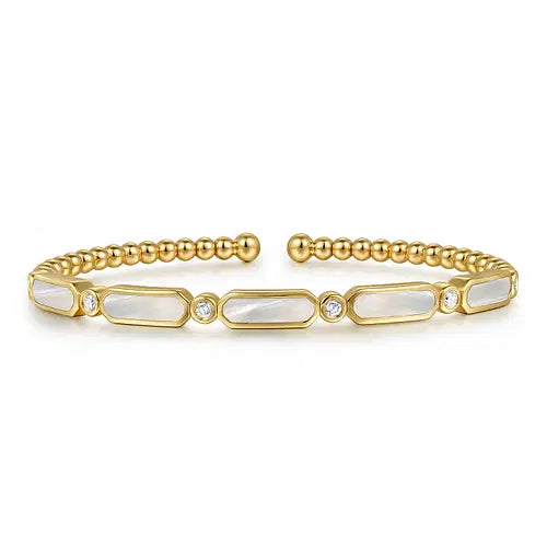 Gabriel & Co. Gemstone and Bezel-Set Diamond Bujukan Bangle - Skeie's Jewelers
