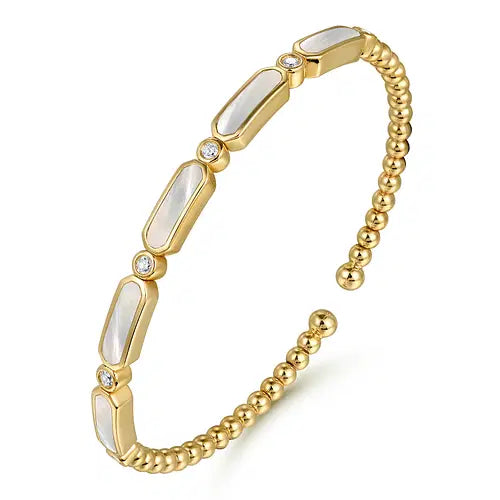Gabriel & Co. Gemstone and Bezel-Set Diamond Bujukan Bangle - Skeie's Jewelers