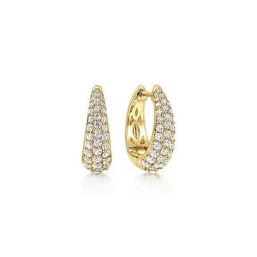 Gabriel & Co. Pave Diamond Oval Huggie Hoops - Skeie's Jewelers
