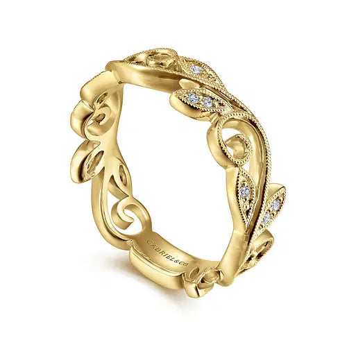 Gabriel &amp; Co Vintage-Inspired Scroll Ring - Skeie's Jewelers