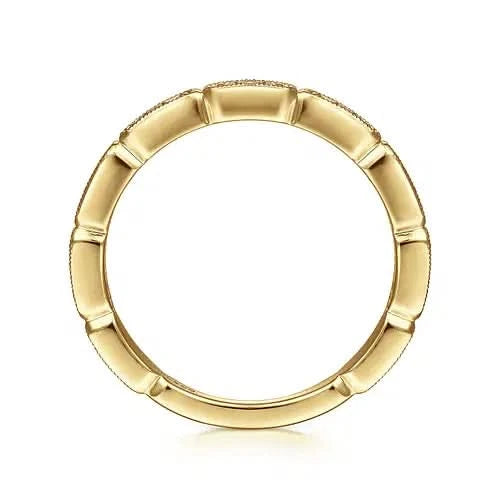 Gabriel & Co Diamond-Milgrain Notched Ring - Skeie's Jewelers