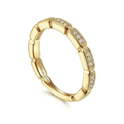 Gabriel & Co Diamond-Milgrain Notched Ring - Skeie's Jewelers