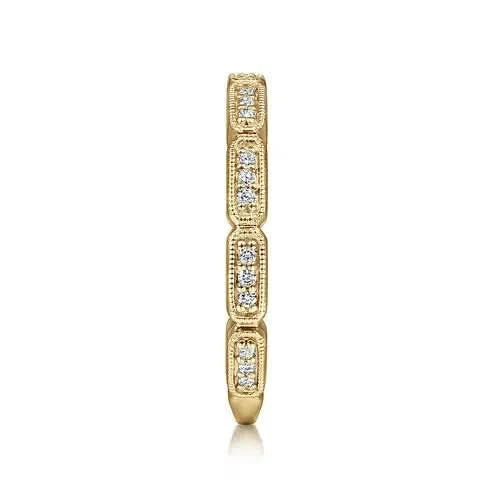 Gabriel & Co Diamond-Milgrain Notched Ring - Skeie's Jewelers