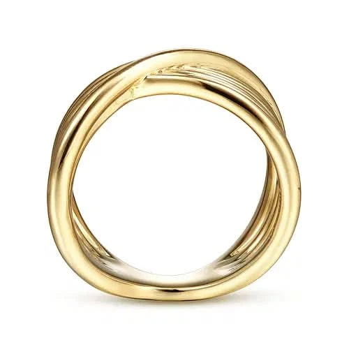 Gabriel & Co Gold Textured Rows Ring - Skeie's Jewelers