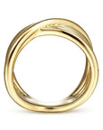 Gabriel & Co Gold Textured Rows Ring - Skeie's Jewelers