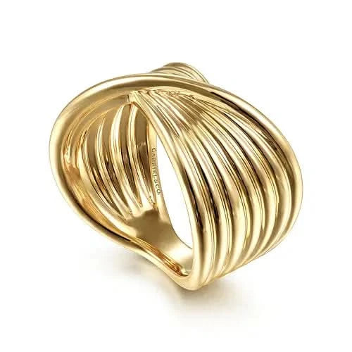 Gabriel & Co Gold Textured Rows Ring - Skeie's Jewelers