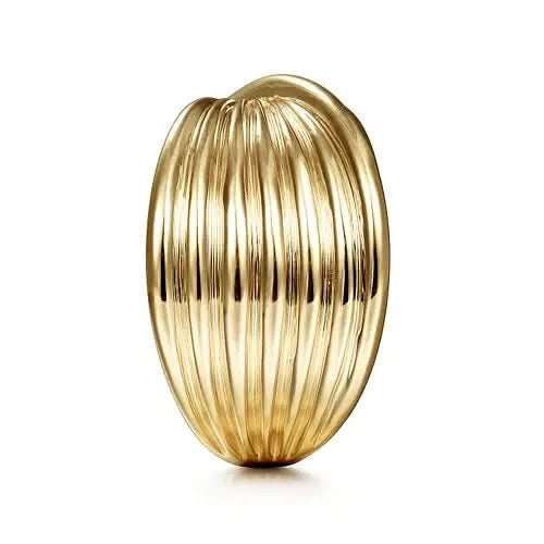 Gabriel & Co Gold Textured Rows Ring - Skeie's Jewelers