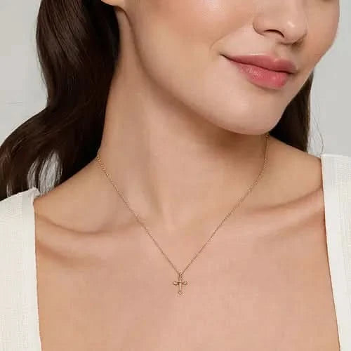 Gabriel & Co. Bujukan-Accented Cross Necklace - Skeie's Jewelers