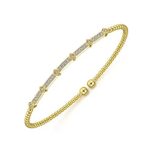 Gabriel & Co. Yellow Gold Diamond Station Bujukan Bracelet - Skeie's Jewelers