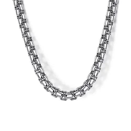 Gabriel & Co. Sterling Silver Rounded Box Chain Necklace - Skeie's Jewelers