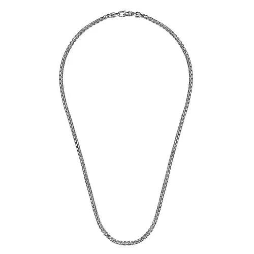 Gabriel & Co. Sterling Silver Rounded Box Chain Necklace - Skeie's Jewelers