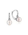 Gabriel & Co. Pearl and Diamond-Accent Leverback Earrings - Skeie's Jewelers