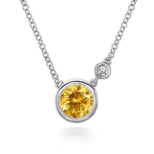 Gabriel & Co. Sterling Silver Gemstone & Diamond Accent Necklace - Skeie's Jewelers
