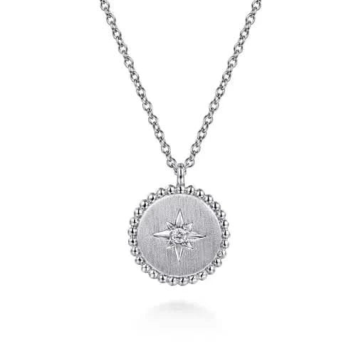 Gabriel & Co Sterling Silver Starburst Medallion - Skeie's Jewelers