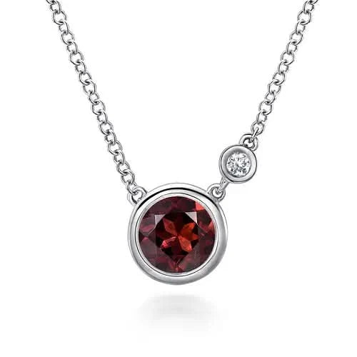 Gabriel & Co. Sterling Silver Gemstone & Diamond Accent Necklace - Skeie's Jewelers