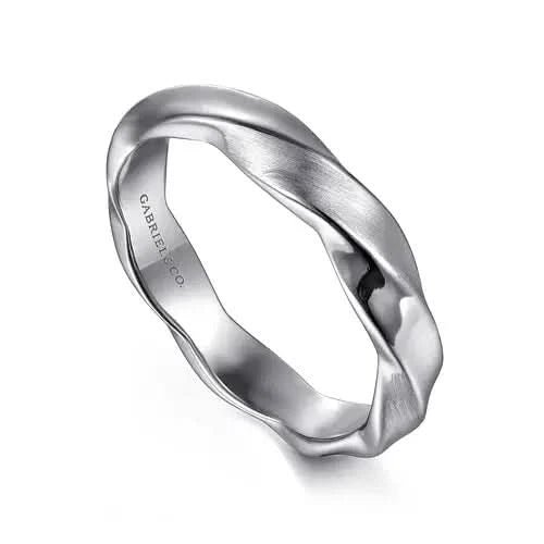 Gabriel & Co Men's Sterling Silver Twisted Band - Skeie's Jewelers