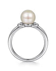 Gabriel & Co. Sterling Silver Pearl and Diamond Ring - Skeie's Jewelers